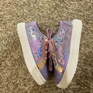 Purple holographic shoes